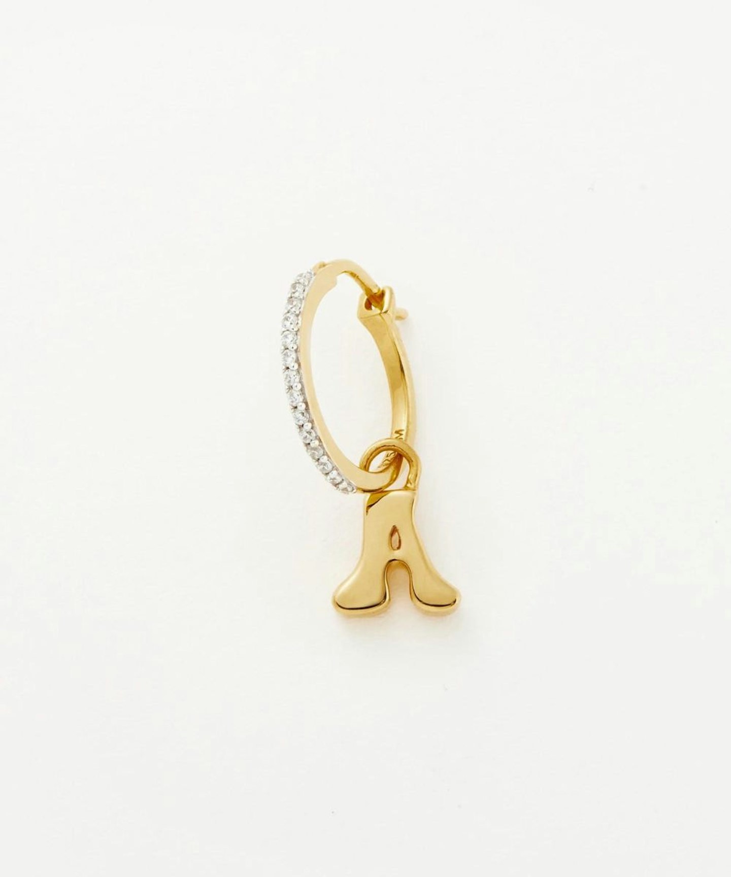 Missoma, Initial Single Charm Hoop Earring