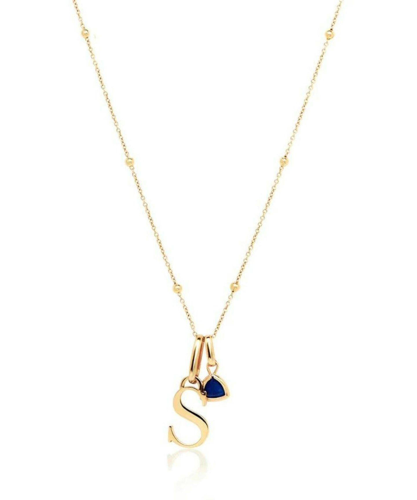 Abbot Lyon, Personalised Initial & Droplet Birthstone Necklace 