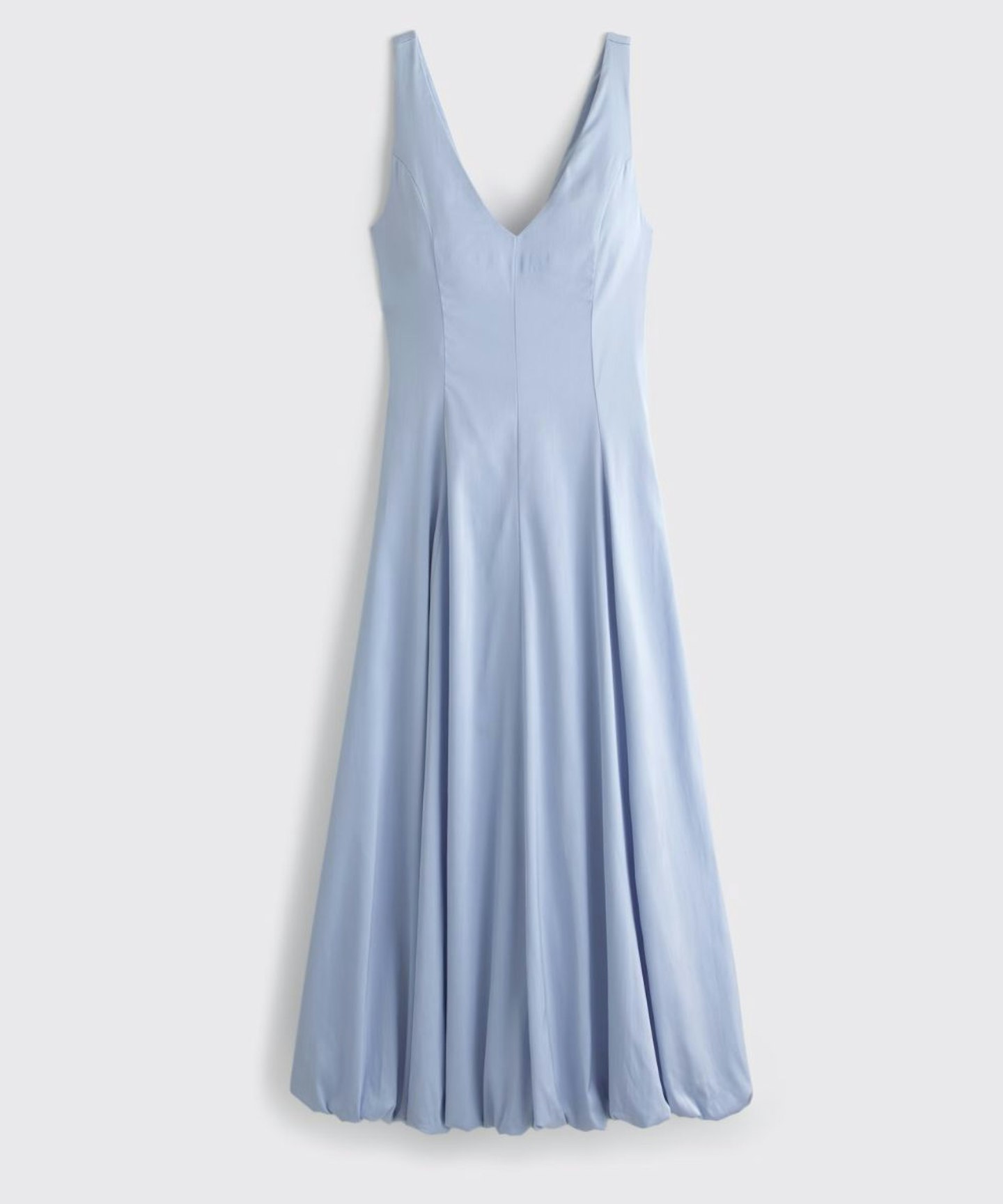 Plunge Bubble Hem Midi Dress