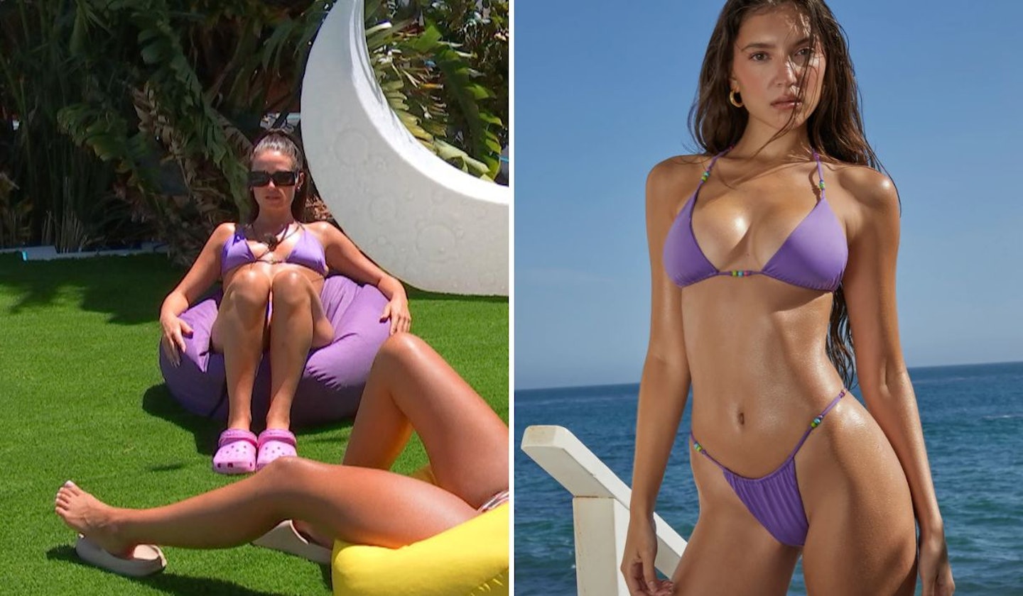 Olivia Hawkins' Purple Beaded Bikini