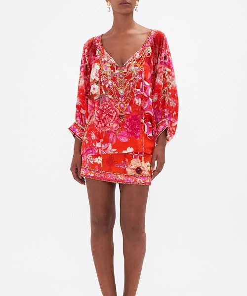 Buttoned dress with ruffles