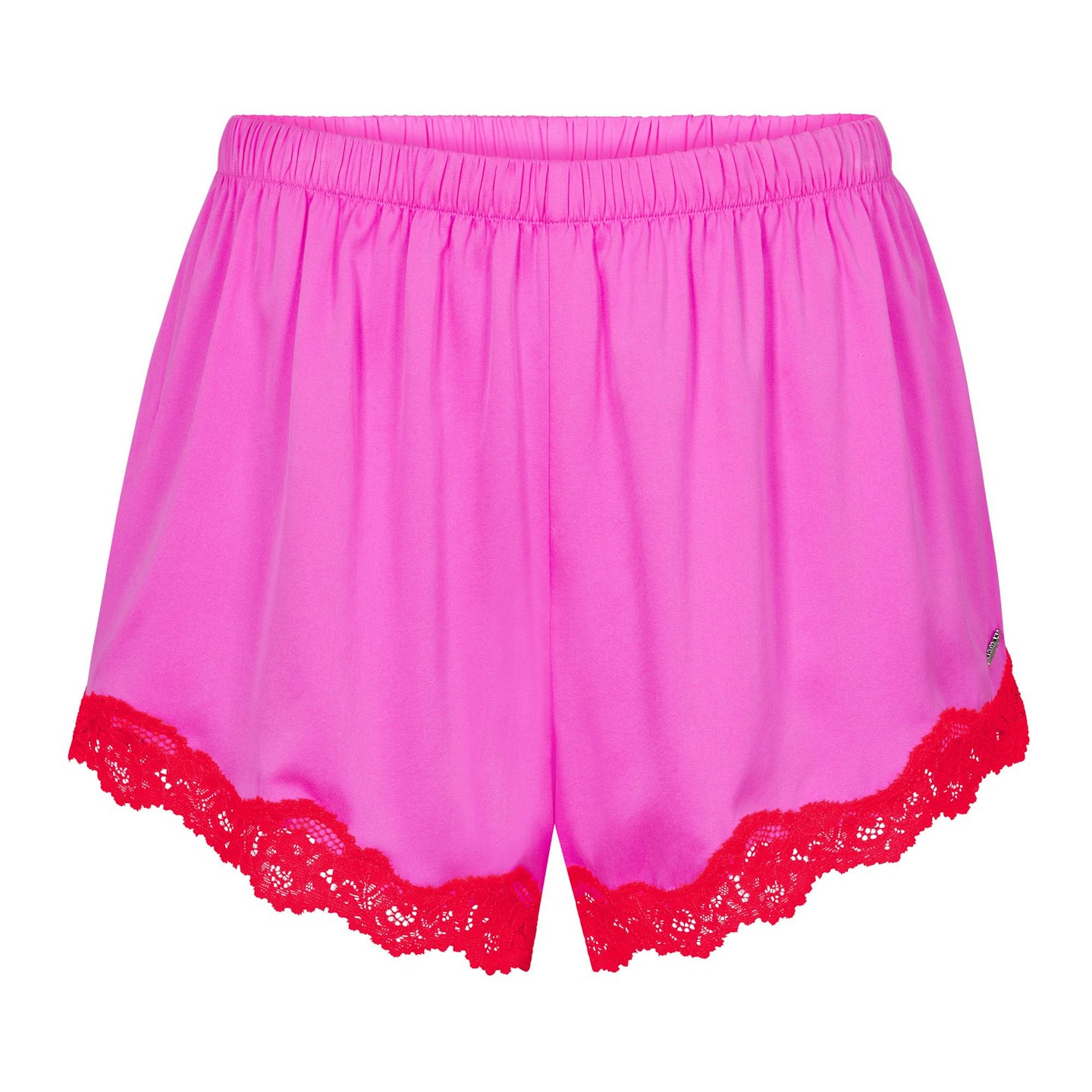 Lace-Trimmed Silk Shorts