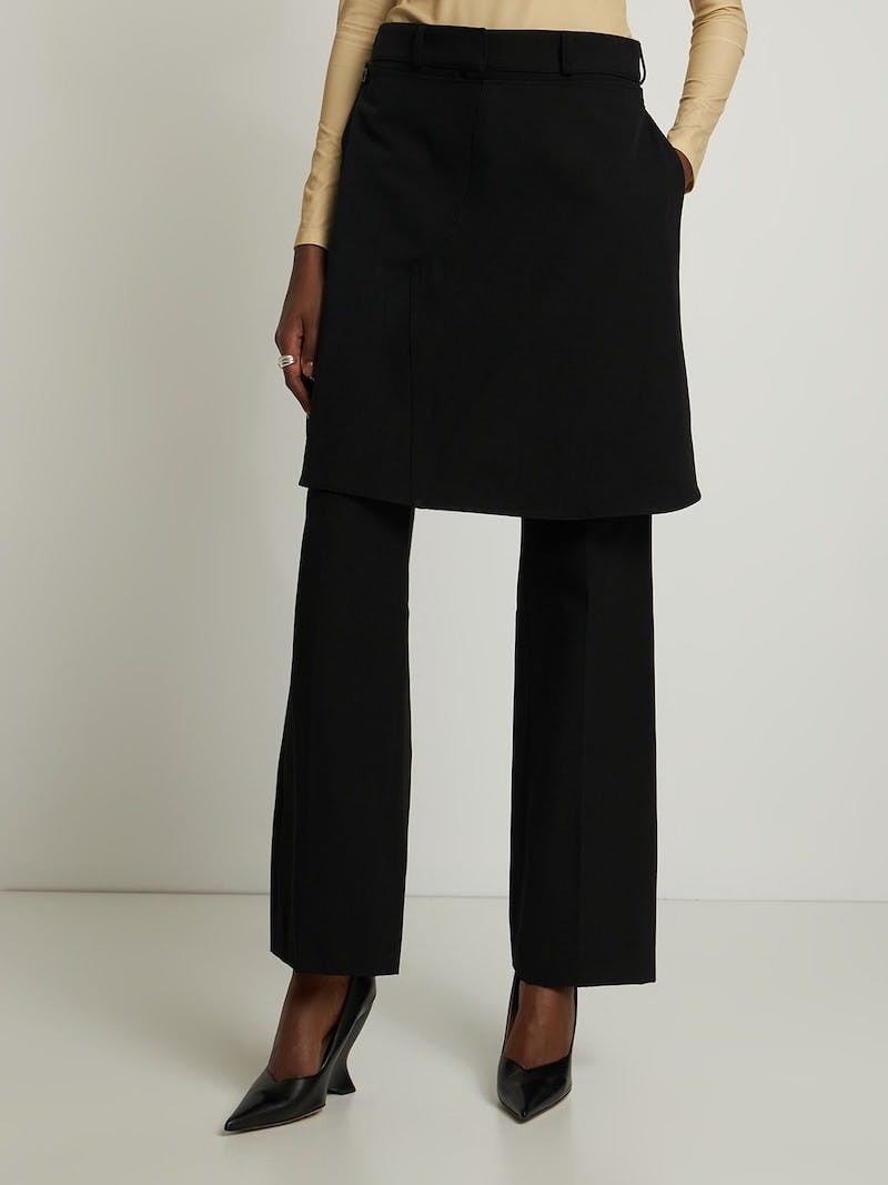 Alaïa Technical Trousers With Skirt Overlay in Blue | Lyst