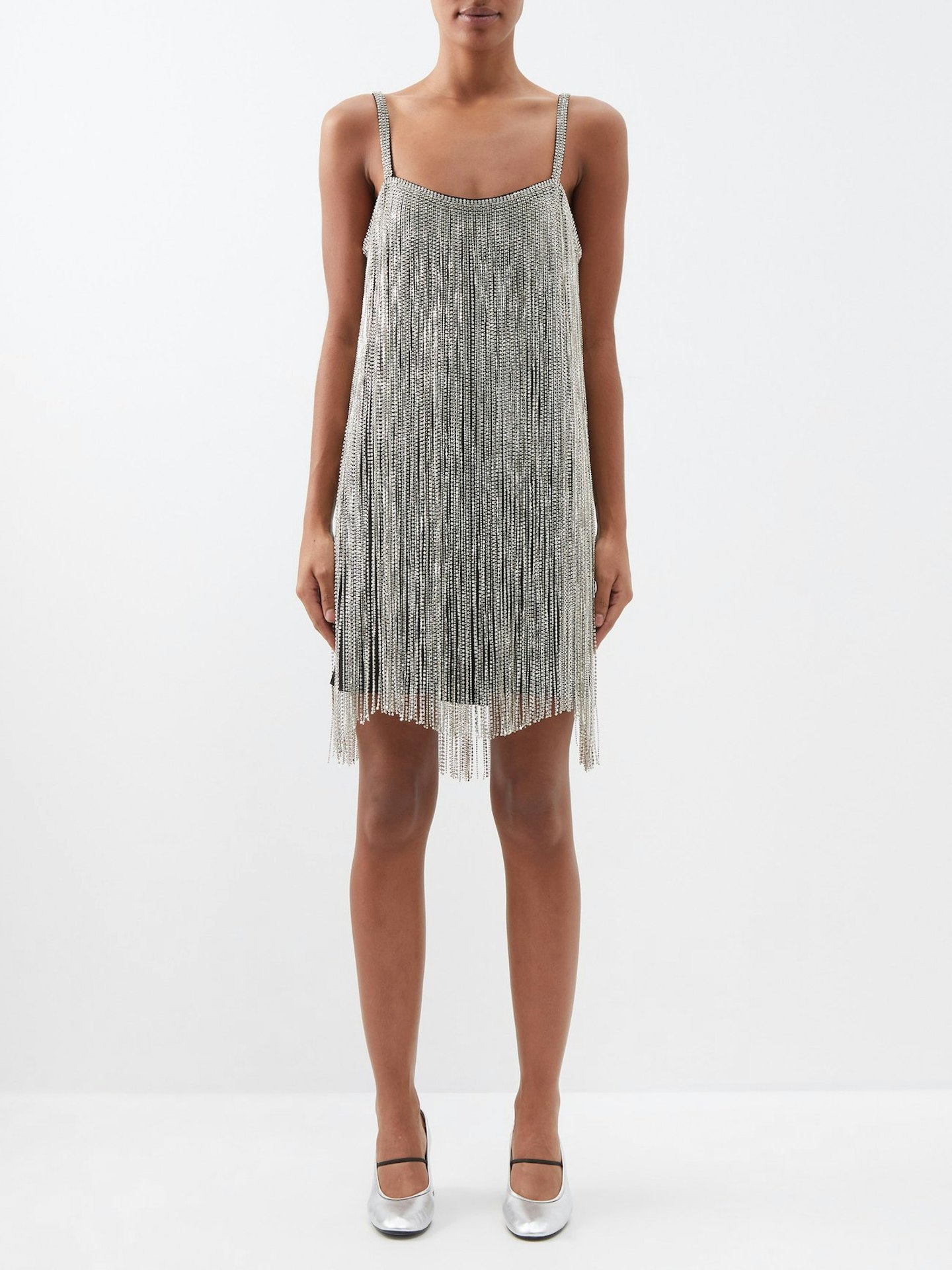 Raey, Crystal Fringe Mini Slip Dress