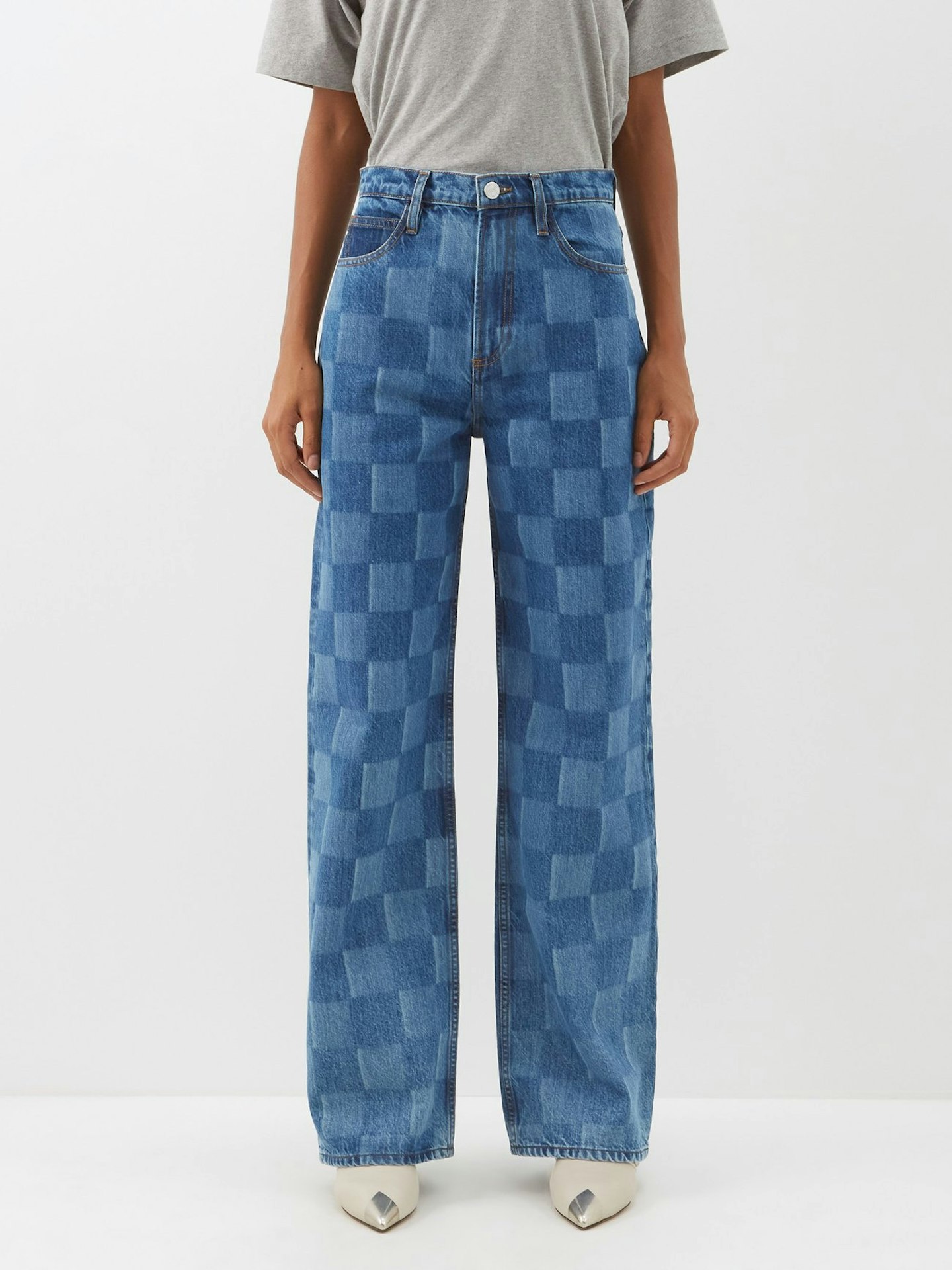 Frame, Le High 'n' Tight Checkerboard Jeans