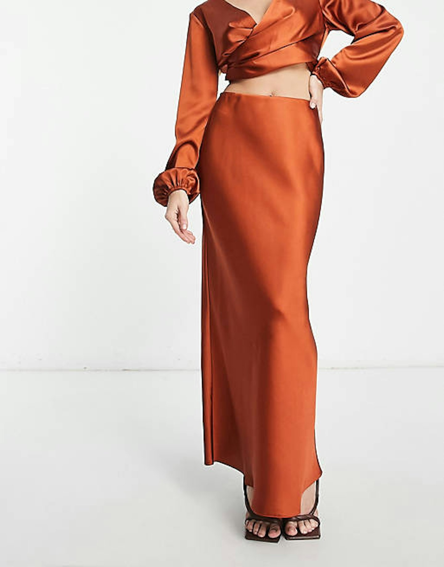 ASOS, Satin Bias Maxi Skirt 