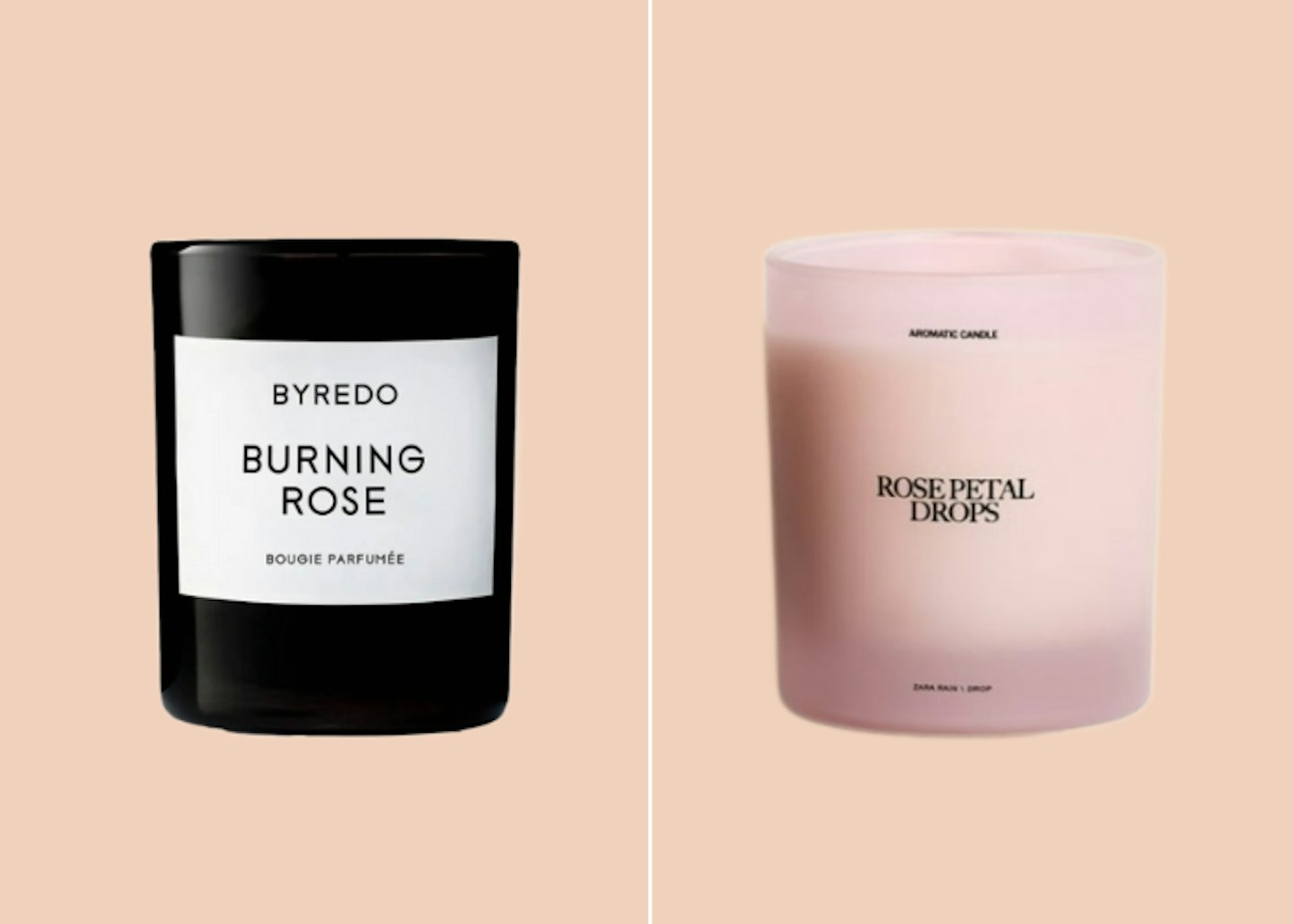 Byredo Burning Rose Candle & Zara Rose Petal Drops