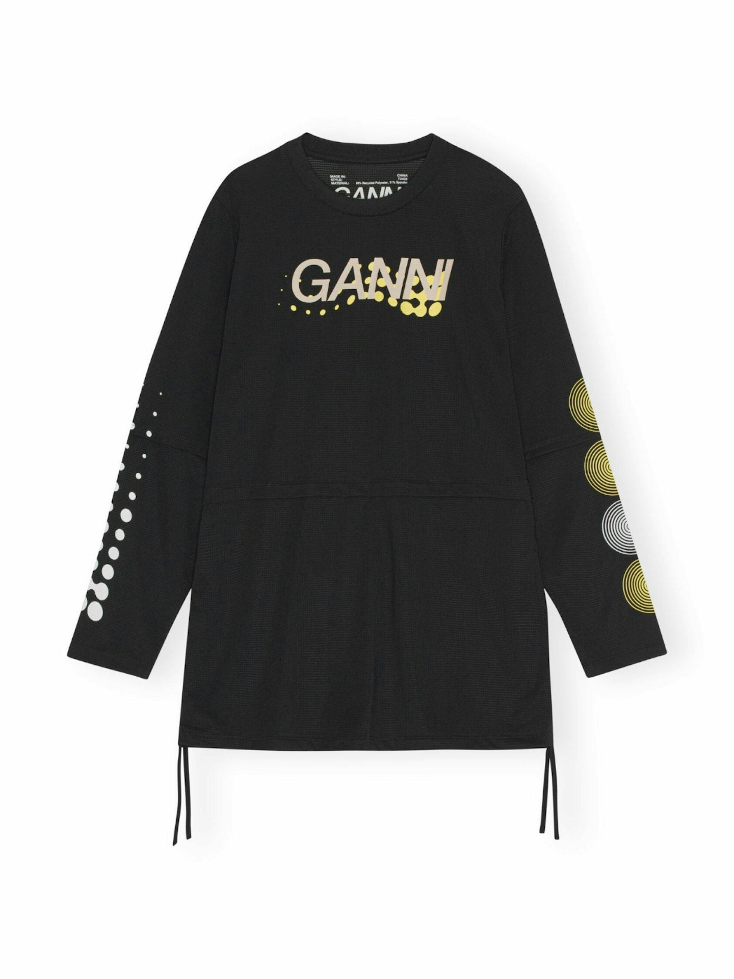 Ganni, Active Mesh Layered Long Sleeve T-shirt