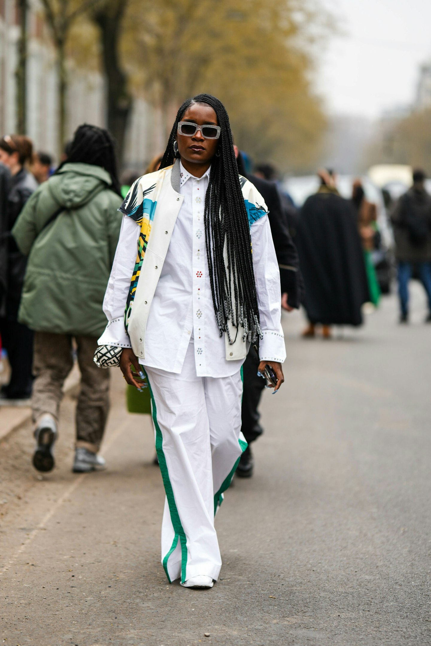 white outfit street style