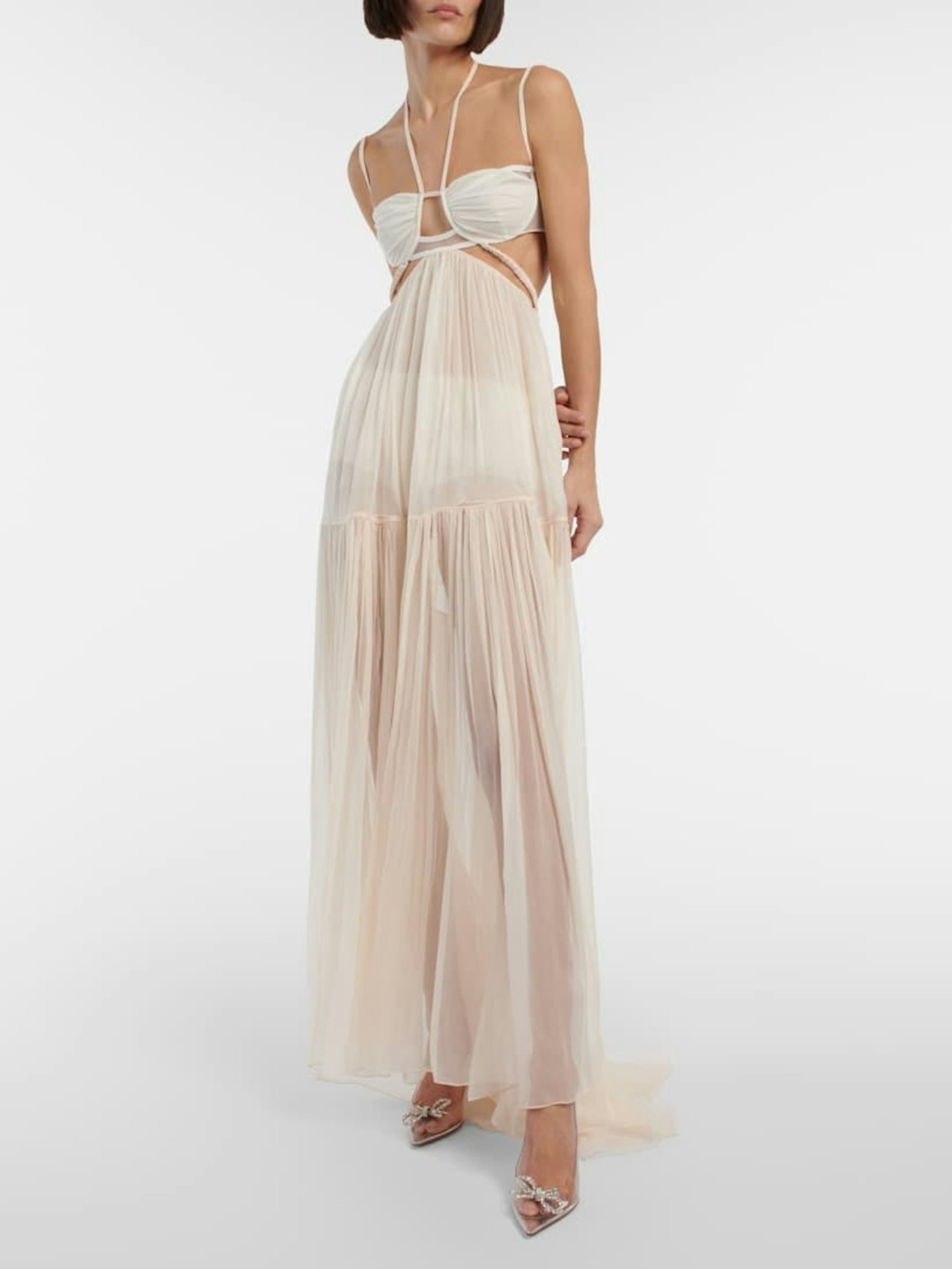 Nensi Dojaka, Bridal Silk Chiffon Gown
