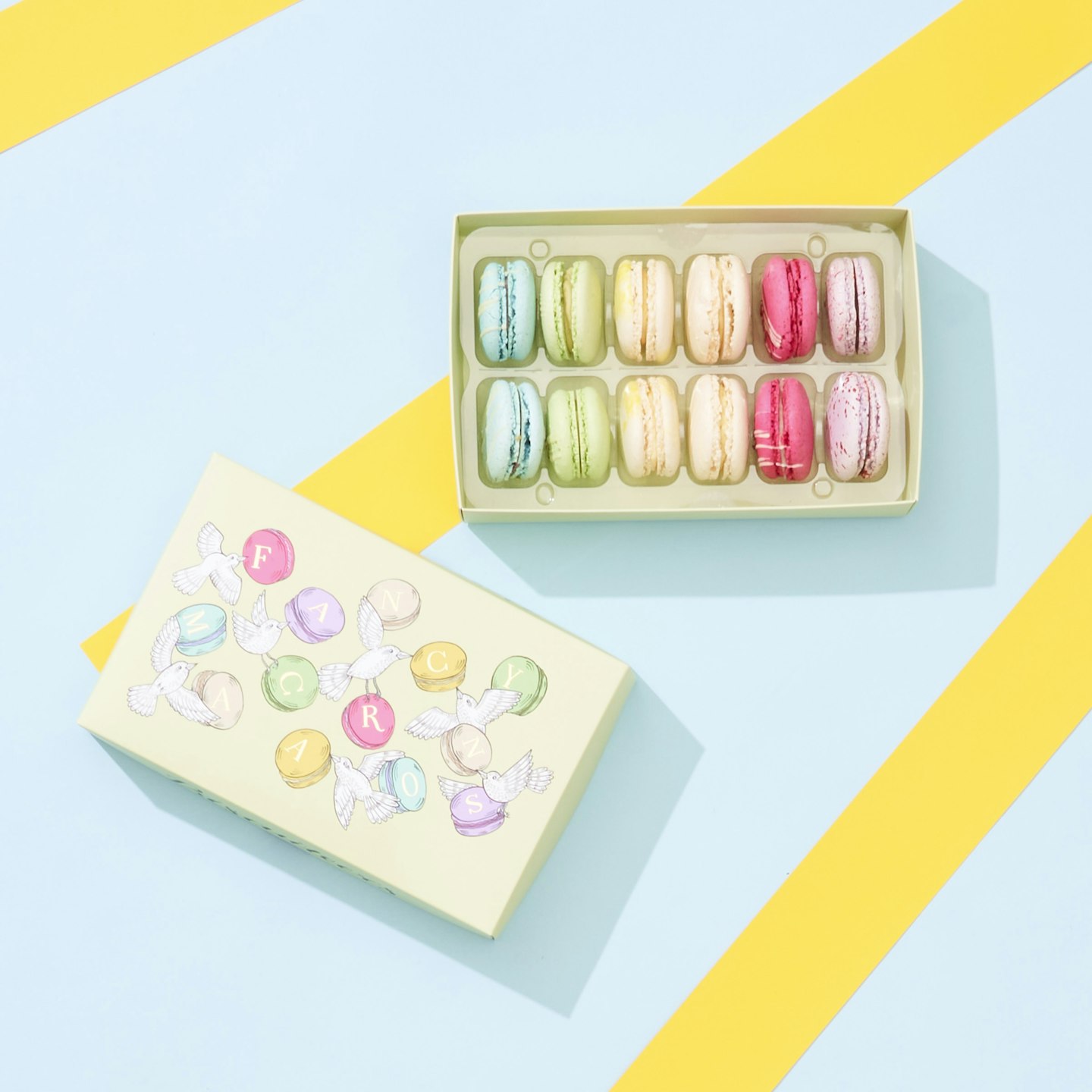 Box of 12 Fancy Macarons, Biscuiteers