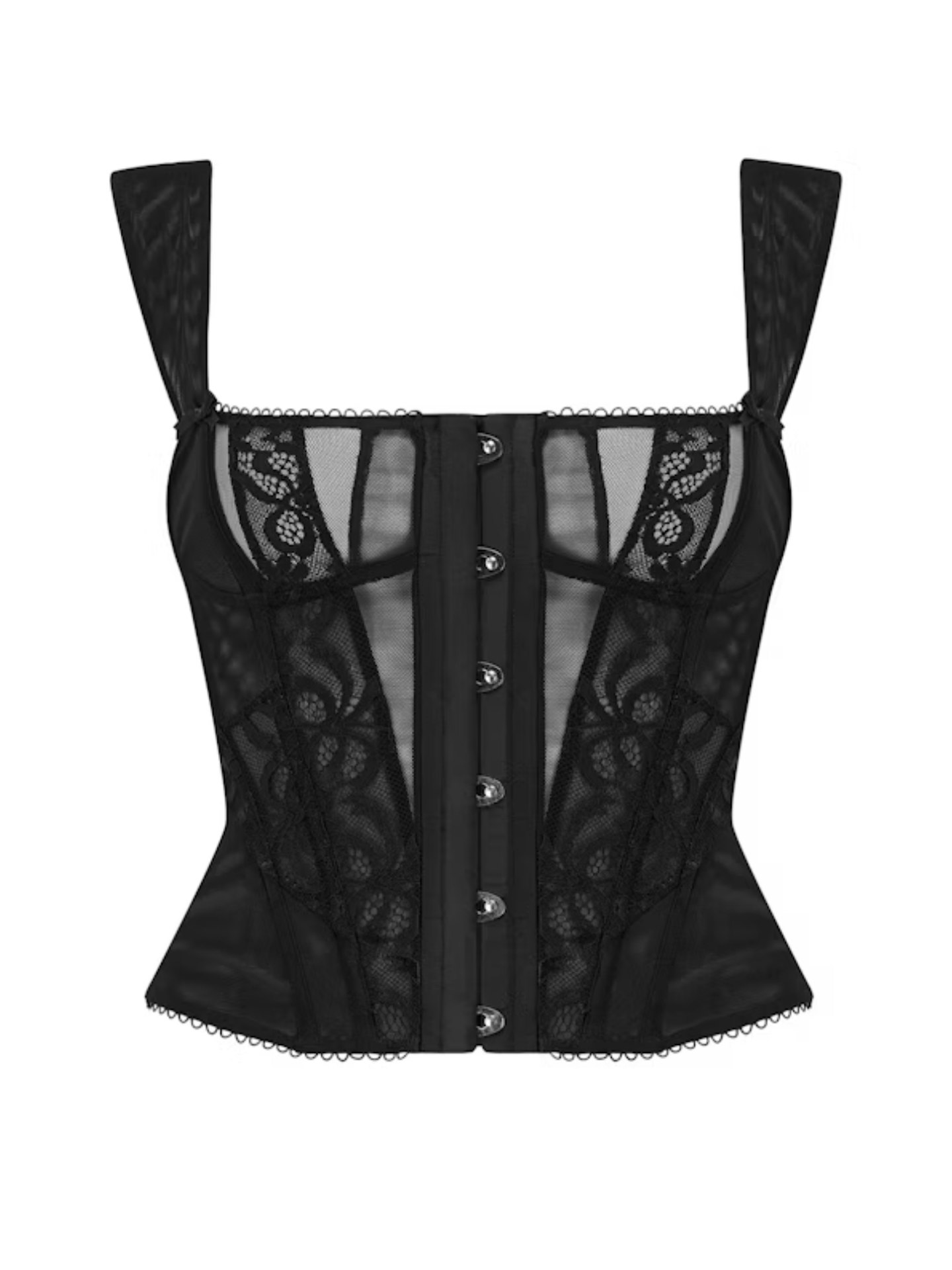 Boux Avenue, Divine Sheer Lace Corset Black