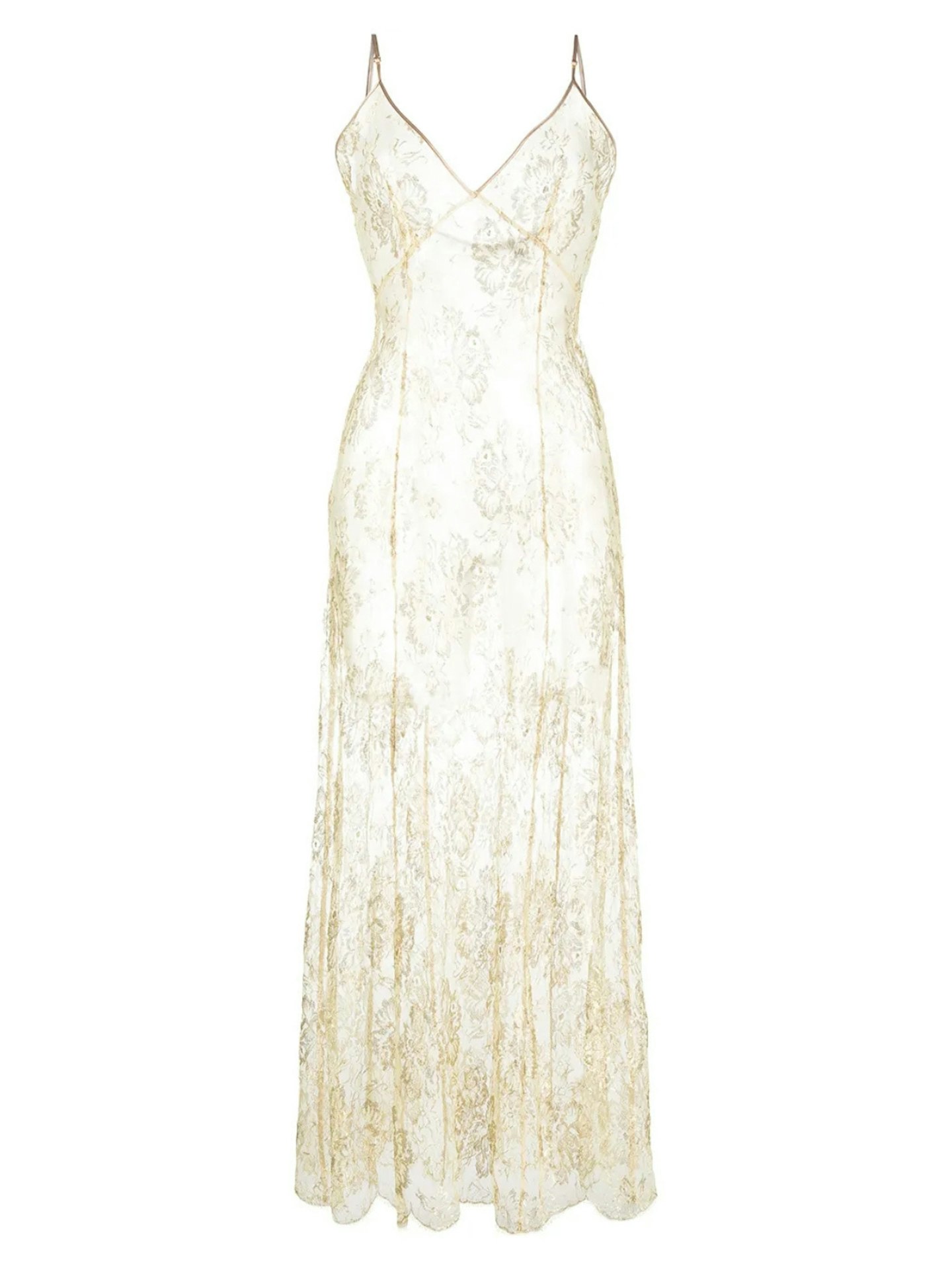 Gilda & Pearl, L'age D'or Long Lace Slip Dress