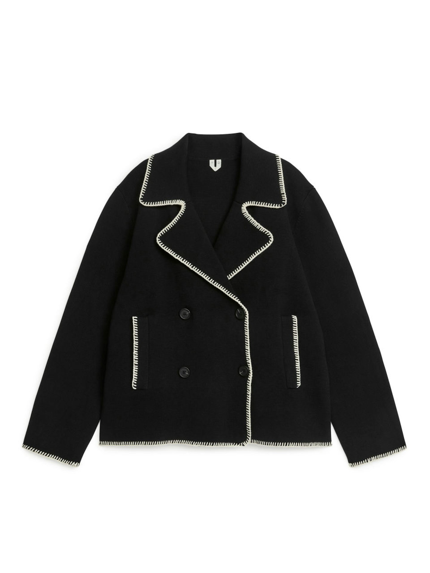 Knitted Contrast Stitching Jacket