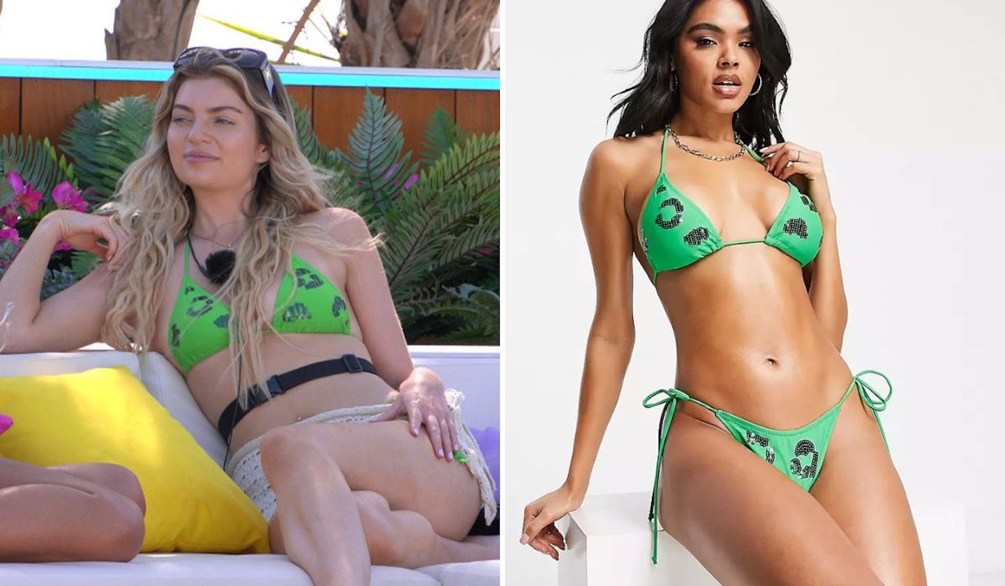 Ellie Spence's Green Leopard Print Bikini