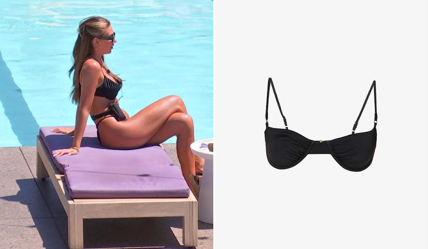 Rosie Seabrook's Black Ruched Bikini