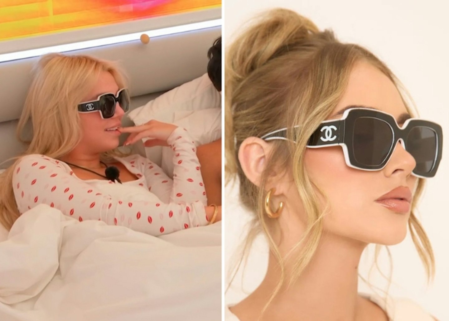 Lucy Quinn's EGO Black And White Sunglasses