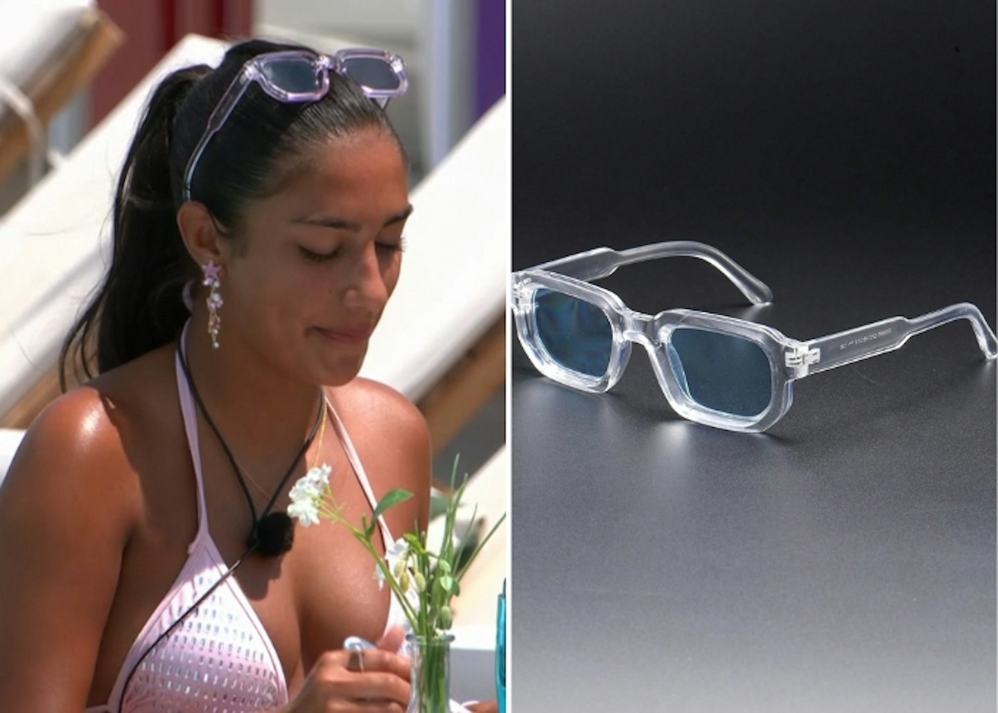 Shakira Khan's Clear Transparent Square Sunglasses