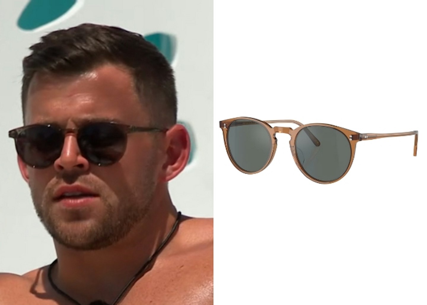 Giorgio Russo's Brown Acetate Round Sunglasses