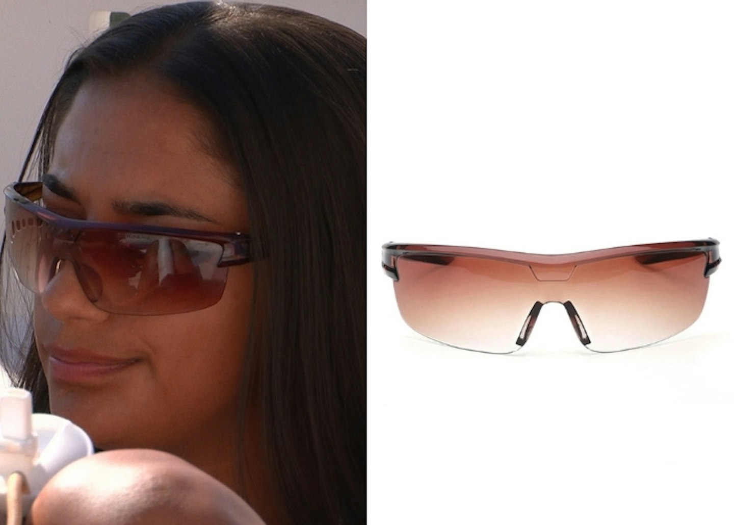 Shakira Khan's Brown Wraparound Sunglasses