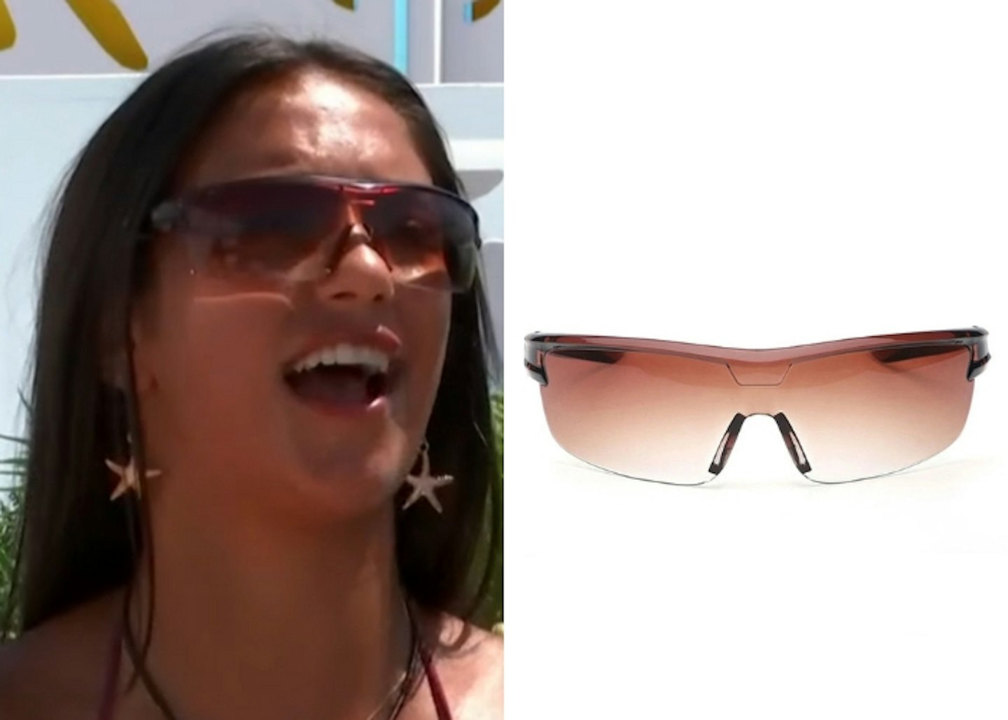 Shakira Khan's Brown Wraparound Sunglasses