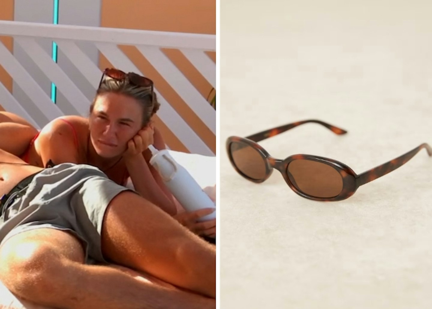 Angel Swift's Brown Thin Oval Tortoiseshell Sunglasses