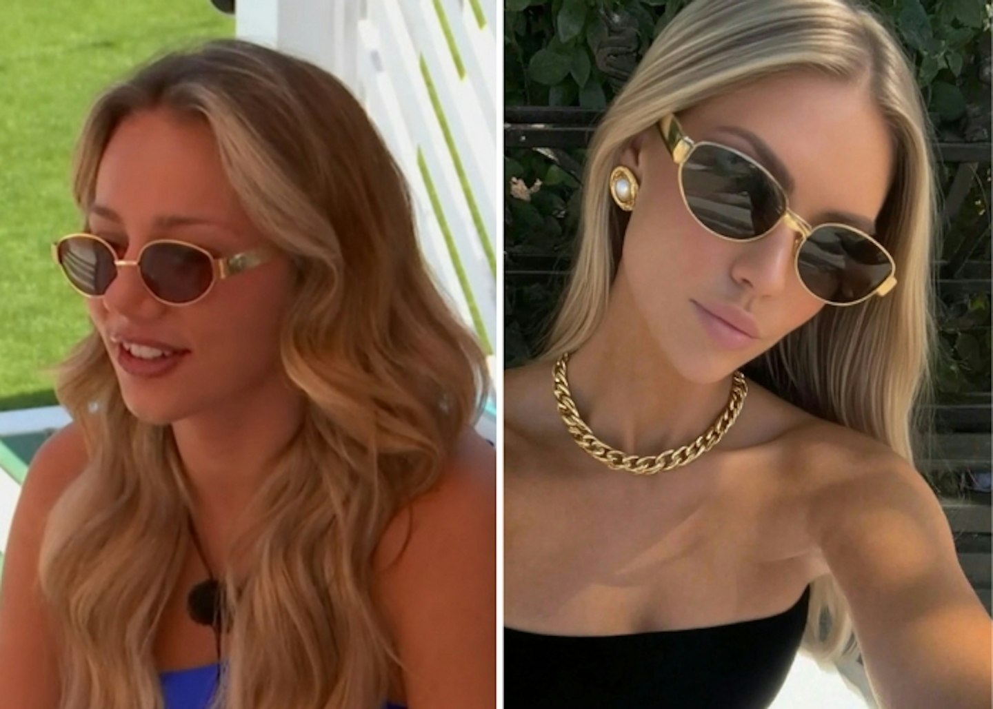 Meg Moore's SHEIN Gold Oval Sunglasses