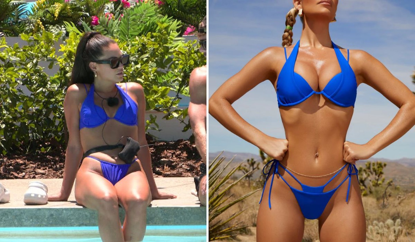 Olivia Hawkins' Blue Plunge Bikini 