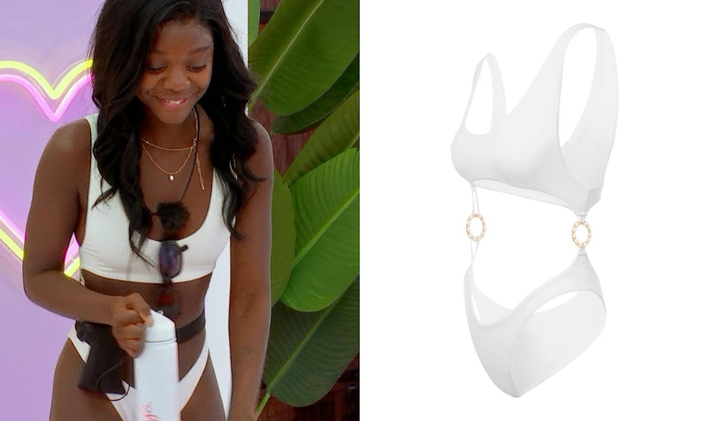 Tanya Mahenga's White Cut Out Swimsuit 