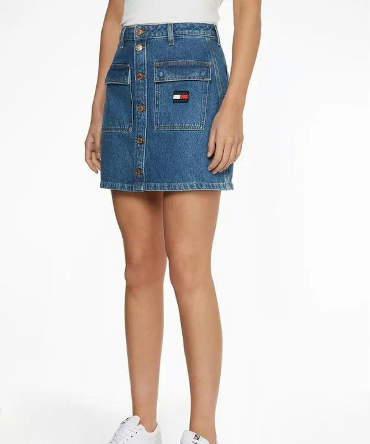 Tommy Jeans, Denim Mini Skirt with Embroidered Badge Logo
