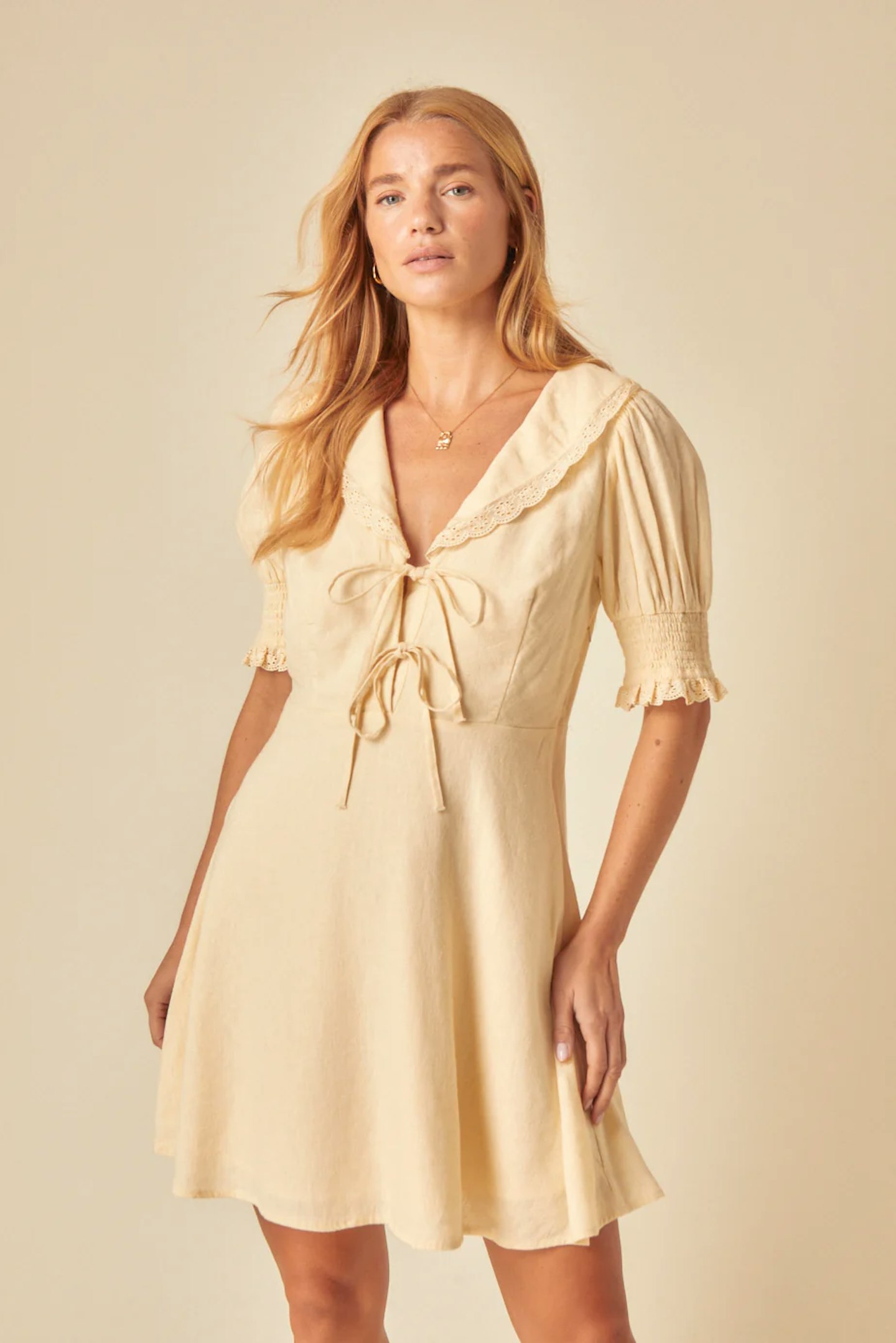 Butter Yellow Linen Dress