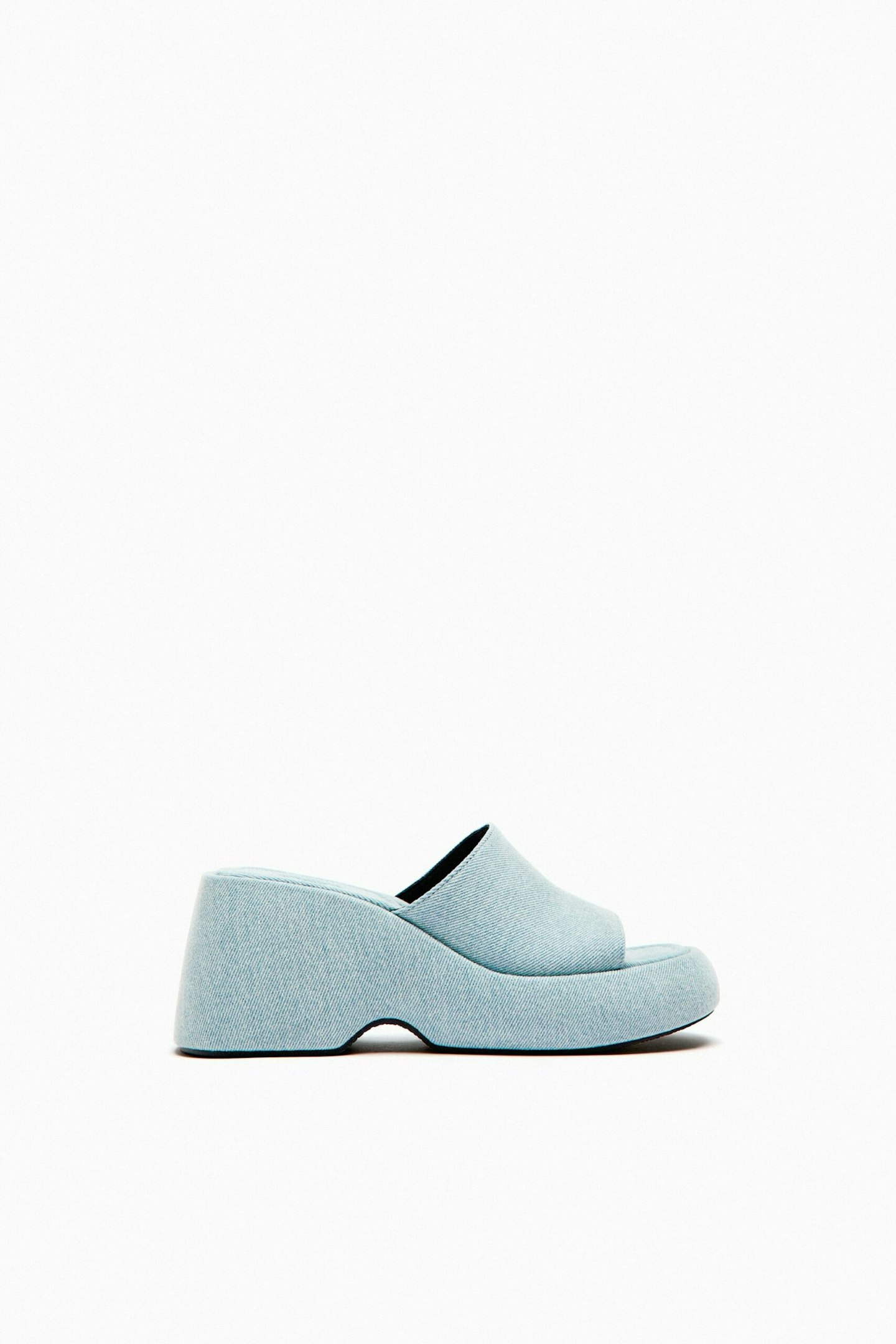Zara, Denim Wedge Sandals