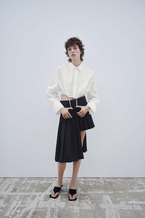 Zara, Asymmetric Box Pleat Skirt