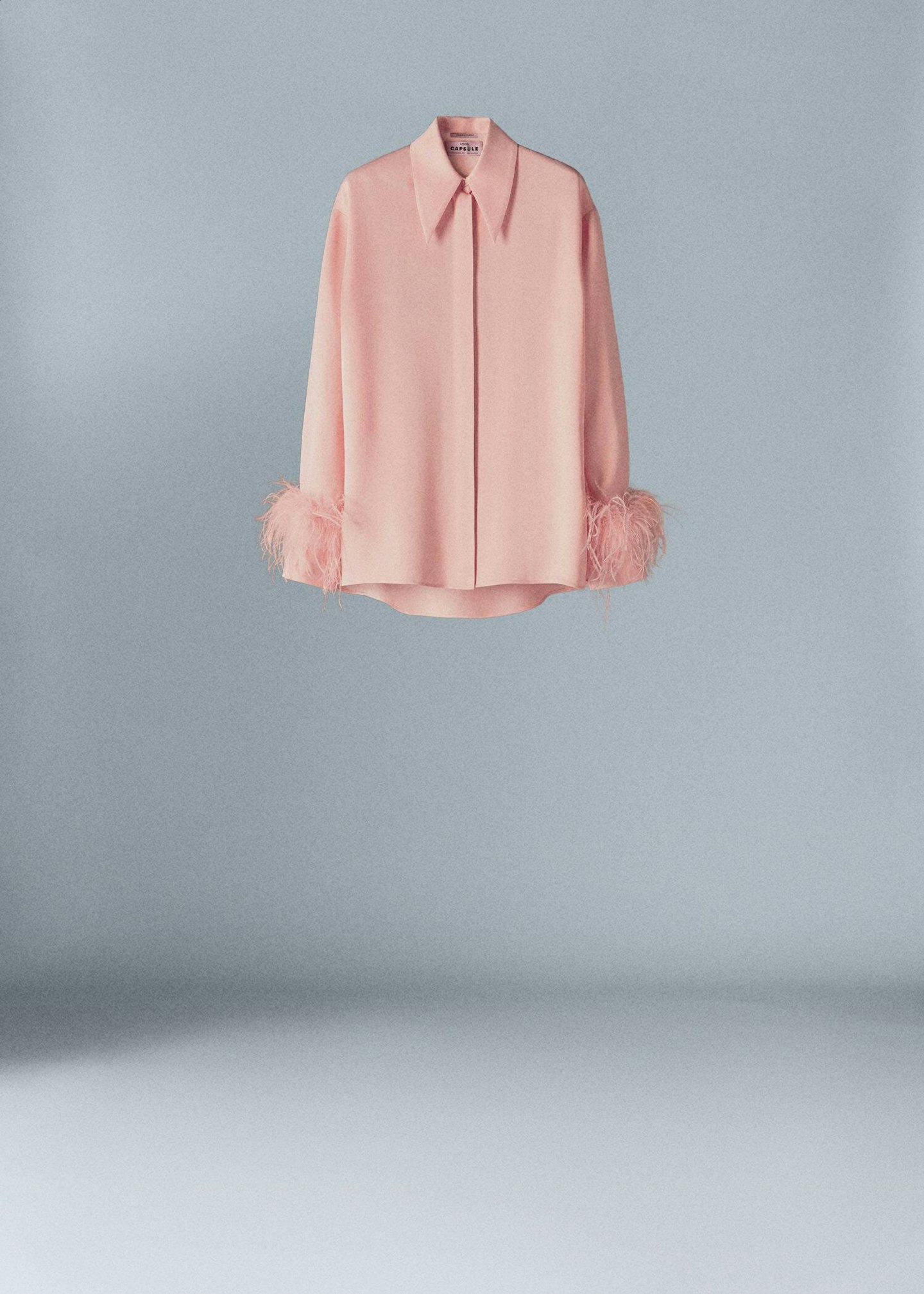 Mango, Satin Shirt With Feather Detail