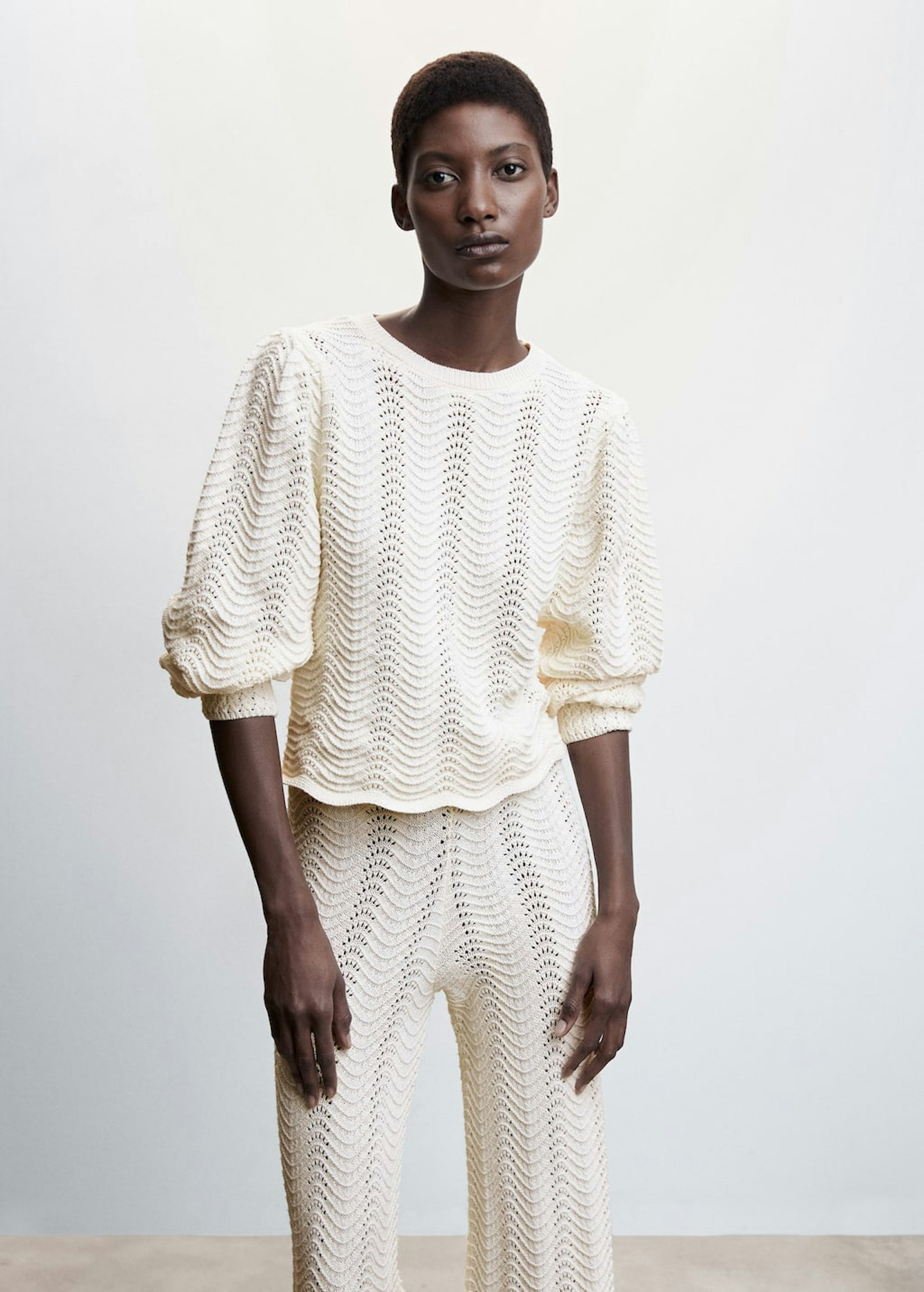 Mango, Puff Sleeve Knitted Sweater