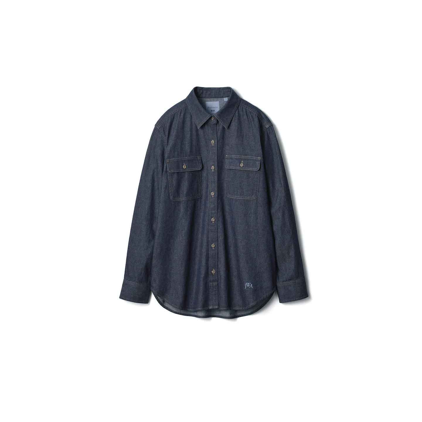 jw anderson x uniqlo indigo denim shirt