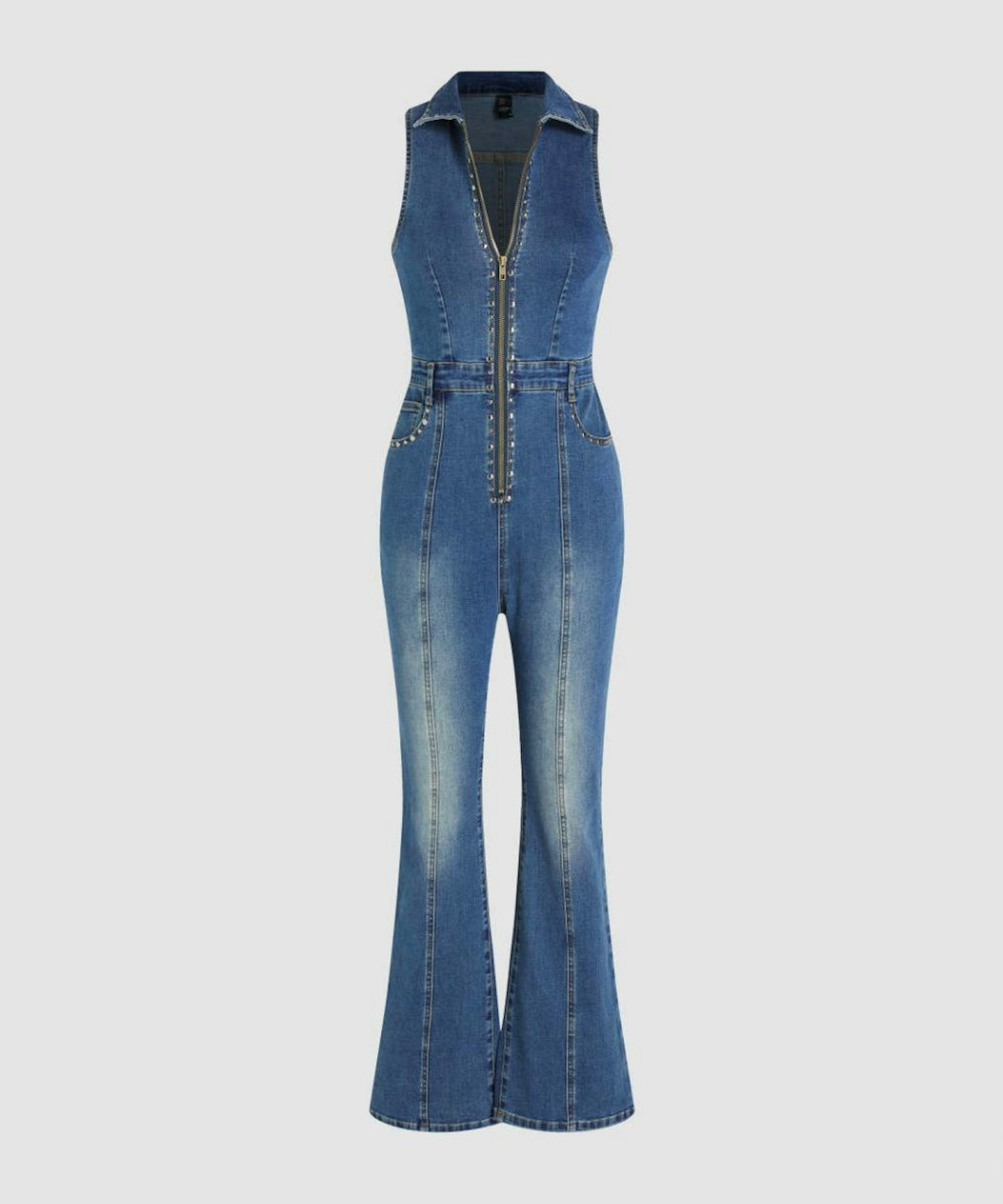 Cider All Me Sleeveless Denim Jumpsuit