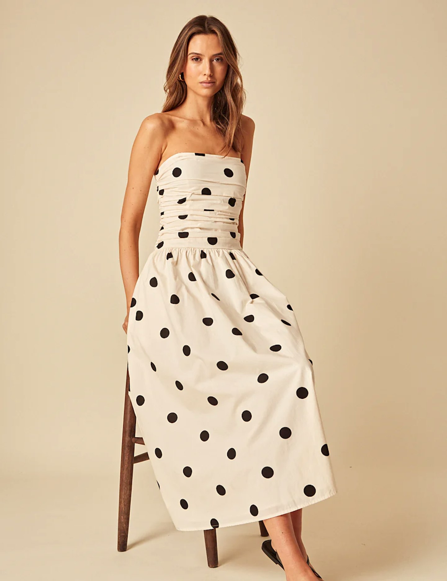 Polka Dot Bandeau Felicity Midi Dress