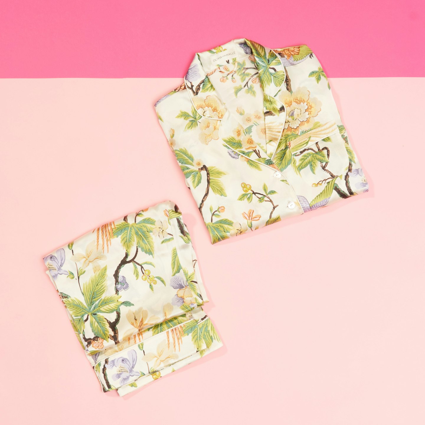 Lila Adisorn Silk Satin Pyjamas, Olivia Von Halle