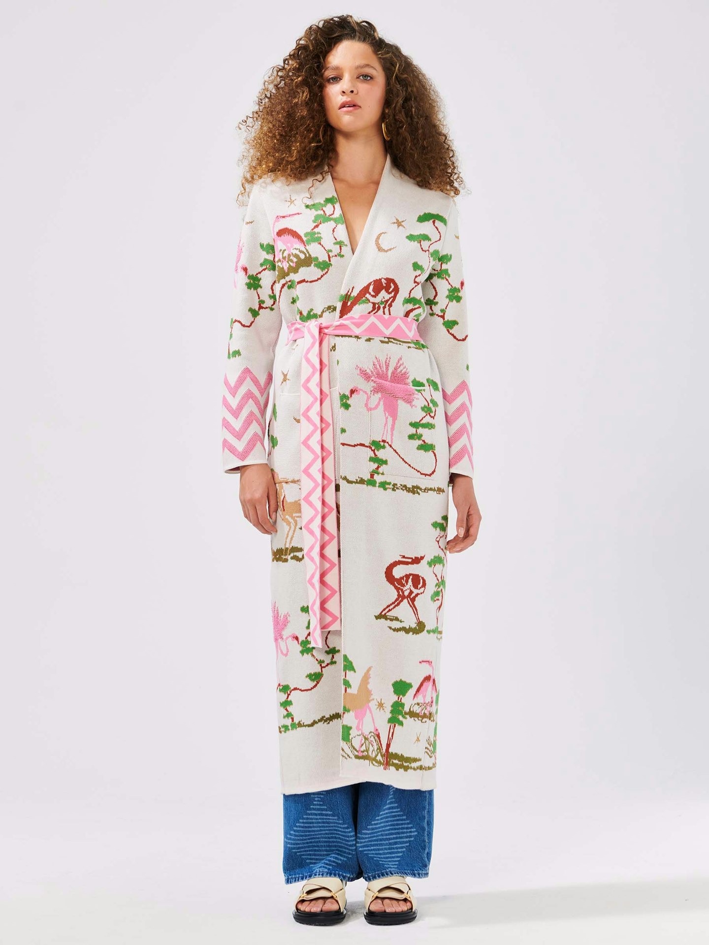 Cotton Jacquard Duster Cardigan