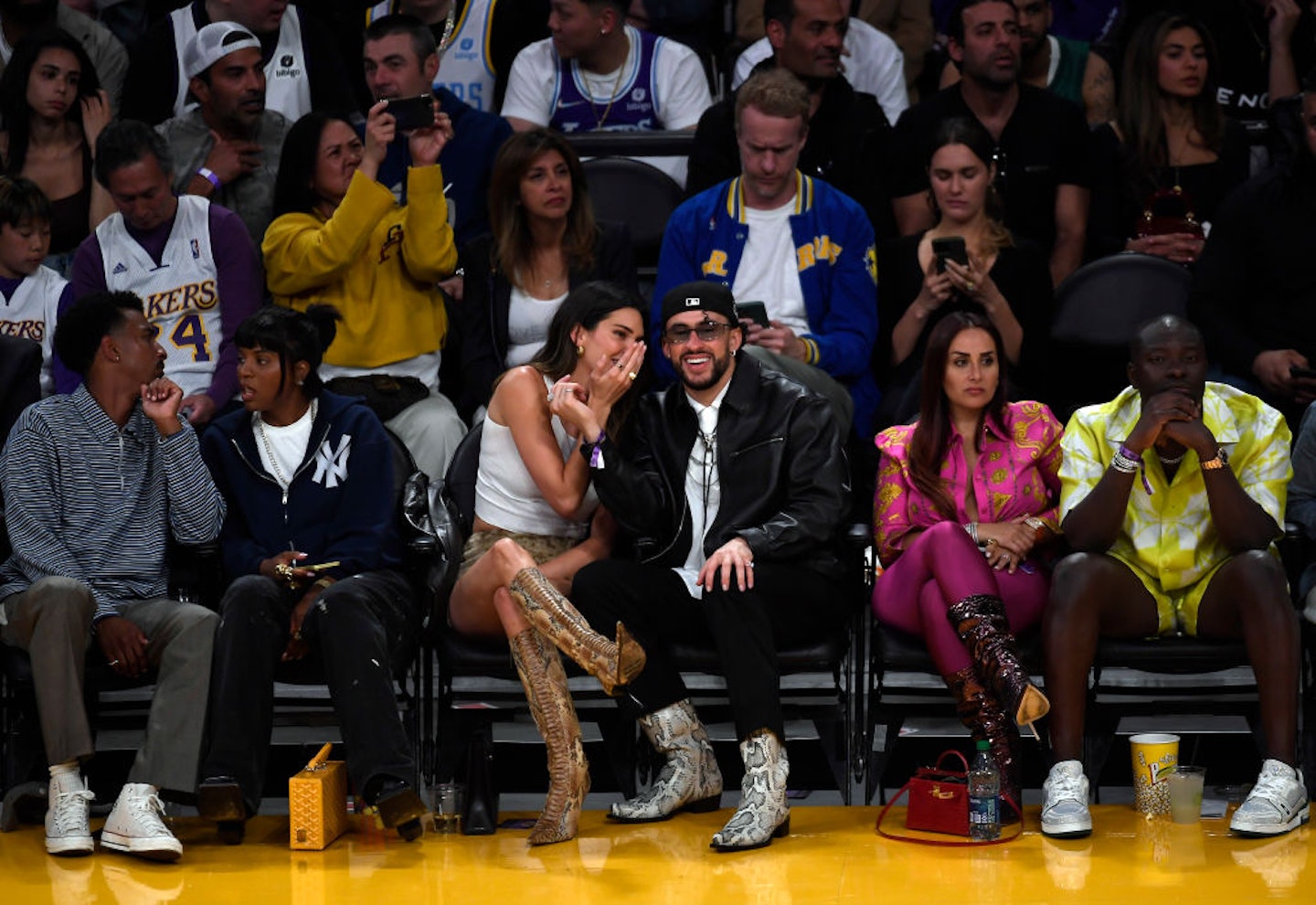 Kendall Jenner and Bad Bunny at The Los Angeles Lakers Game in May 2023