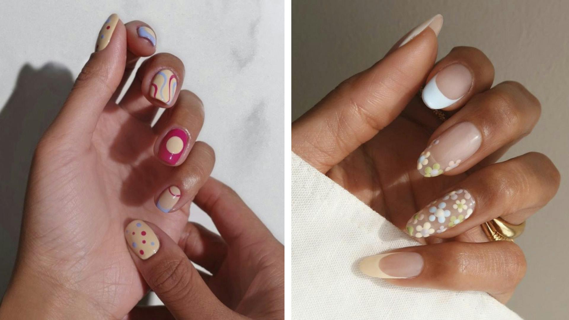 25 Fabulous Pop Art Nail Ideas You Should Try : Pastel Skittle French  Acrylic Nails 1 - Fab Mood | Wedding Colours, Wedding Themes, Wedding  colour palettes
