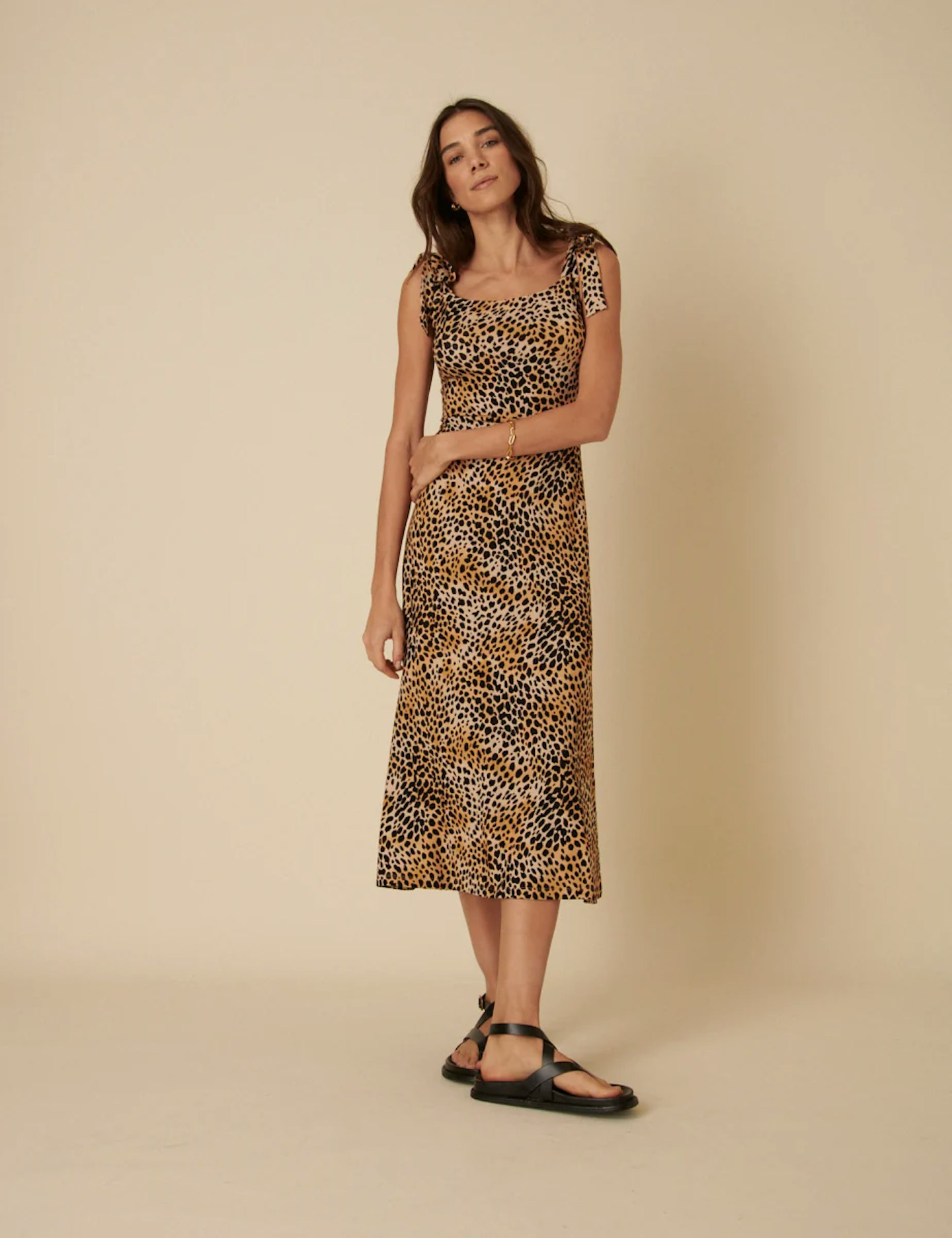 Leopard Print Adrian Midi Dress 
