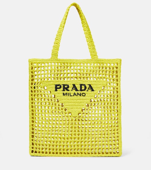 Prada, Logo Raffia Tote Bag