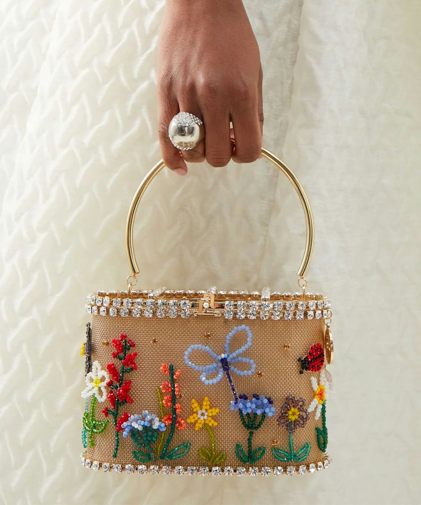 Rosantica Holli Garden Bead & Crystal-Embellished Clutch Bag