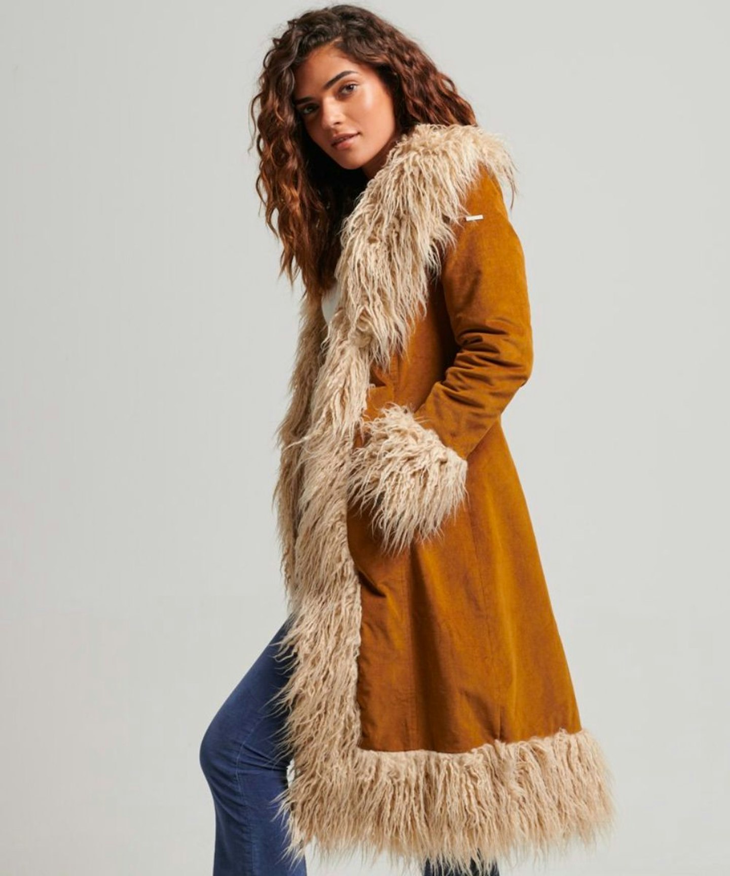 Superdry Faux Fur Lined Afghan Coat