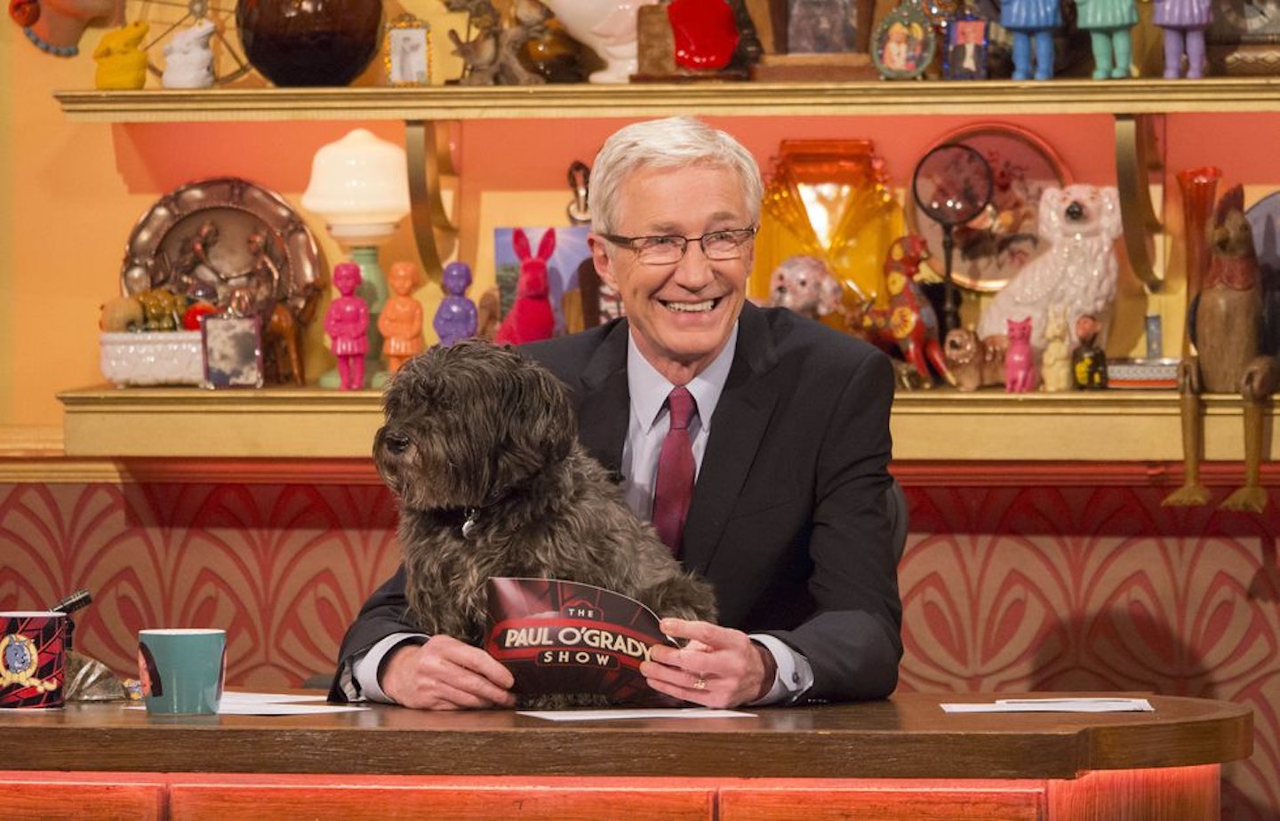 Paul O'Grady and dog on his show 
