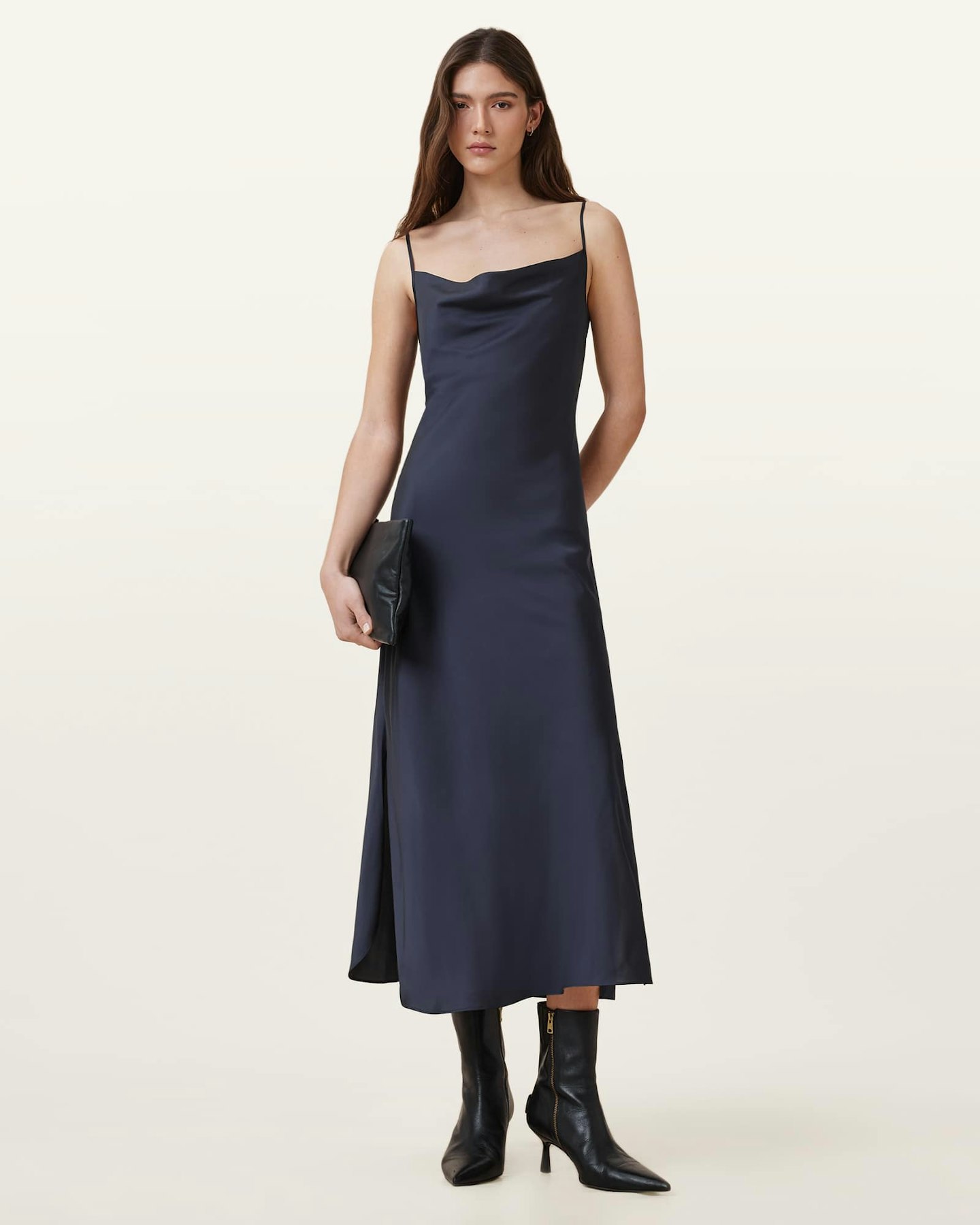 All Saints, Hadley Cowl Neck Midi Slip Dress