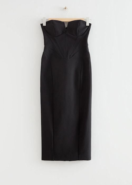 & Other Stories, Fitted Corset Midi Dress