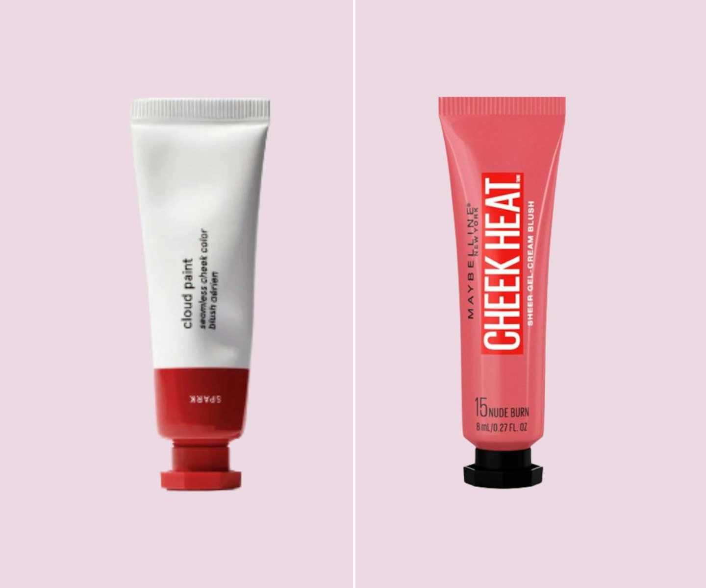 Glossier Cloud Paint vs. Maybelline Cheek Heat